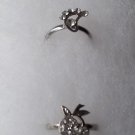Foot and Cherry Rhinestone Toe Rings 2 Pack