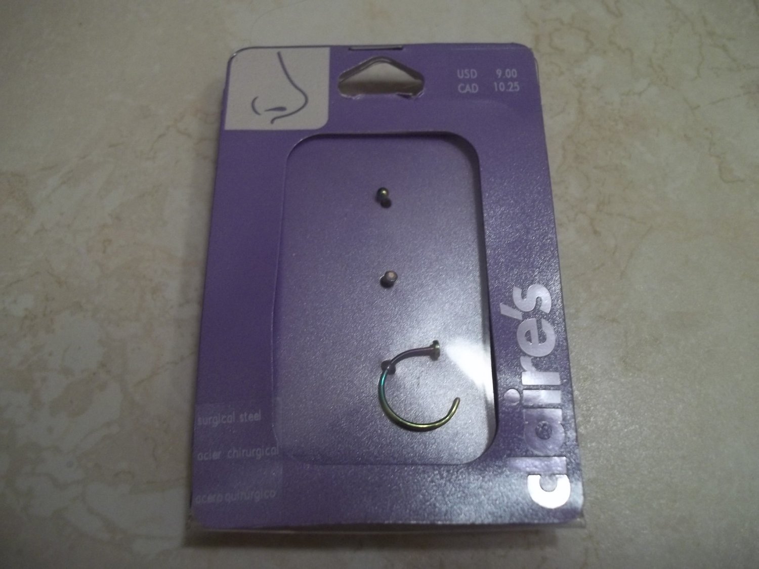 CLAIRES NOSE STUDS 3 PACK