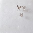 CLEAR Crystal Mouse Head Nose Stud and Matching Earring Set