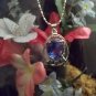 Oval 18K WGP Simulated Sapphire Necklace