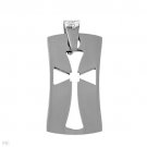 STAINLESS STEEL CROSS DOG TAG PENDANT