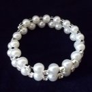 Two Row Pearl and Crystal Bracelet