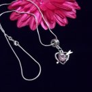 CUPID PINK CRYSTAL HEART NECKLACE
