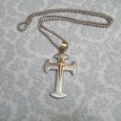 STAINLESS STEEL GOLD CROSS NECKLACE
