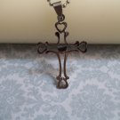 * Stainless Steel Heart Cross Necklace**