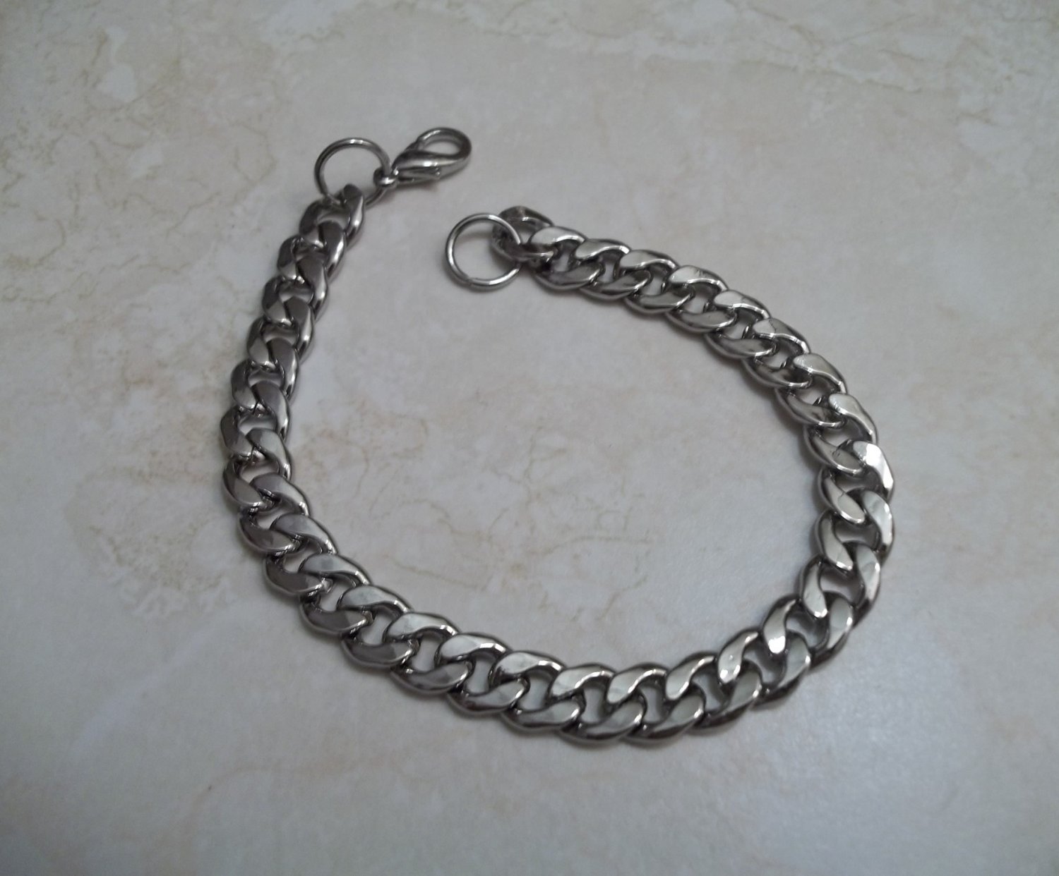 MENS STAINLESS STEEL CURB CHAIN BRACELET