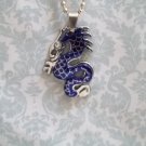 BLUE STAINLESS STEEL DRAGON NECKLACE