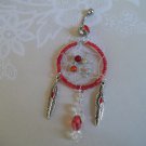 *Red  Dream Catcher Belly Ring*