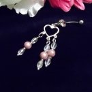 Pink Glow Crystal Belly Ring