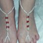 Red Crystal Barefoot Sandals   Size 6-9