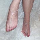 Pink Glass Heart Barefoot Sandals  Size 6-9