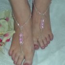 Pink Glow/ Magic  Bead Barefoot Sandals
