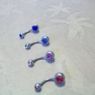 4 PACK CRYSTAL DOUBLE GEM BELLY PIERCING