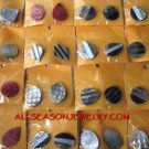 Sea Shell Earring Studs Abalone Mop Red Coral