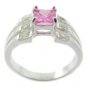 STUNNING CREATED PINK & DIAMOND STERLING 925 SILVER RING