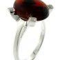 EXCELLENT CREATED GARNET & Diamond Sterling 925 Silver RING