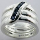 GRACEFUL CREATED BLUE SAPPHIRE Sterling 925 Silver RING
