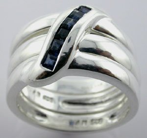 GRACEFUL CREATED BLUE SAPPHIRE Sterling 925 Silver RING