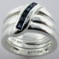 GRACEFUL CREATED BLUE SAPPHIRE Sterling 925 Silver RING