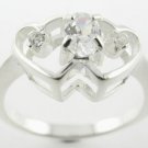 BEAUTIFUL CREATED DIAMOND STERLING 925 SILVER RING