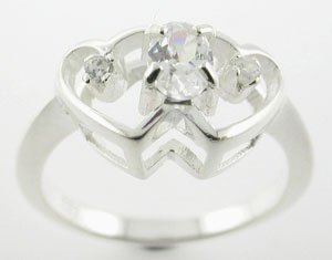 BEAUTIFUL CREATED DIAMOND STERLING 925 SILVER RING