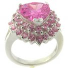 EXCELLENT CREATED PINK  STERLING 925 SILVER RING