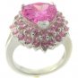 EXCELLENT CREATED PINK  STERLING 925 SILVER RING