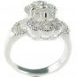ATTRACTIVE 925 SILVER RING WITH CREATED  DIAMOND