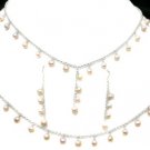 WONDERFUL 925 STERLING SILVER SETS EARRING, NECKLACE & BRACELET WITH CREATED PEARL