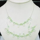 ADORABLE 925 STERLING SILVER SETS EARRING, NECKLACE & BRACELET WITH CREATED PERIDOT