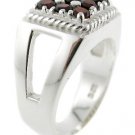 STUNNING GENUINE GARNET STERLING 925 SILVER MENS RING