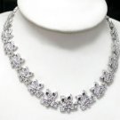 ELEGANT 925 STERLING SILVER  CHAIN WITH GENUINE BLACK SAPPHIRE & CREATED DIAMOND