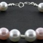 EXCELLENT CREATED PINK PEARL  925 Silver BRACELET