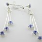 WONDERFUL CREATED BLUE SAPPHIRE STERLING 925 SILVER EARRINGS