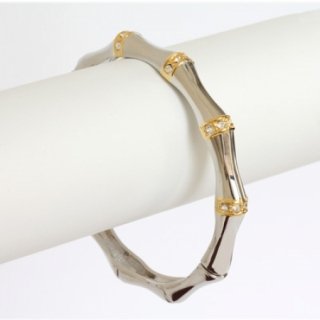 Silver Bamboo Bangle Bracelet