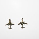2 Pcs Antique Bronze Airplane Charms