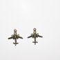 2 Pcs Antique Bronze Airplane Charms
