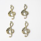 4 Pcs Bronze Music Note Charm - B14731