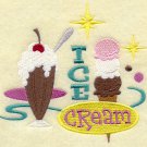 Embroidered Kitchen Towel - Retro Ice Cream Sign