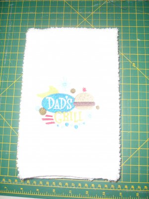Embroidered Kitchen Towel - Retro Dad's Grill