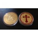 Templar Cross Masonic Mason Gold Coin "Rare"