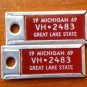 1969 Michigan Disabled American Veteran License Plate Key Tags Lot Of 5