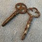 Nice Pair (2) Of Antique Triangle Blade Skeleton Keys Sewing Machine Piano