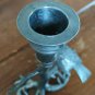 Vintage Silver-Tone Pewter Bird On A Limb Candlestick