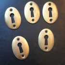 Lot Of 5 Antique Furniture Lock Key Hole Cover Plate Door Lock Escutcheon