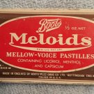 Tin MELOIDS Mellow Voice Pastilles Lozenges Boots Licorice Menthol Capsicum