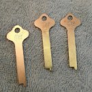 Lot of 3 ILCO 1215A Type Flat Steel Key Blanks FREE SHIPPING