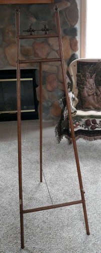Antique Large Picture Art Easel Display Victorian Stick Ball Design
