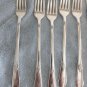 Vintage Holmes and Edwards Inlaid Silver 5 Long Forks & 5 Table Knives "M" Mono