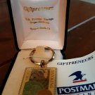 Giftpreneurs USPS Postmark Originals Keychain BANKING Gold Tone Original Box
